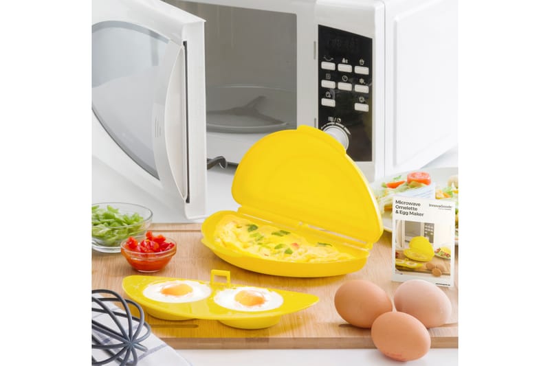 Äggkokare till Mikrovågsugn Kitchen Foodies Gul - InnovaGoods - Servering & matlagning - Köksmaskin - Värma & koka - Mikrovågsugn