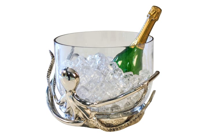 Champagnekylare Polpo Silver/Klarglas