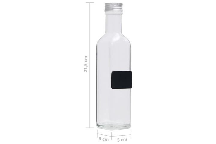 Glasflaskor 250 ml med skruvkork fyrkantiga 12 st - Transparent - Servering & matlagning - Karaff & tillbringare - Vattenkaraff