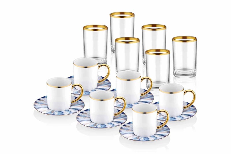 Kaffeservis 18-pack - Flerfärgad - Servering & matlagning - Muggar & koppar - Kaffekopp & kaffemugg