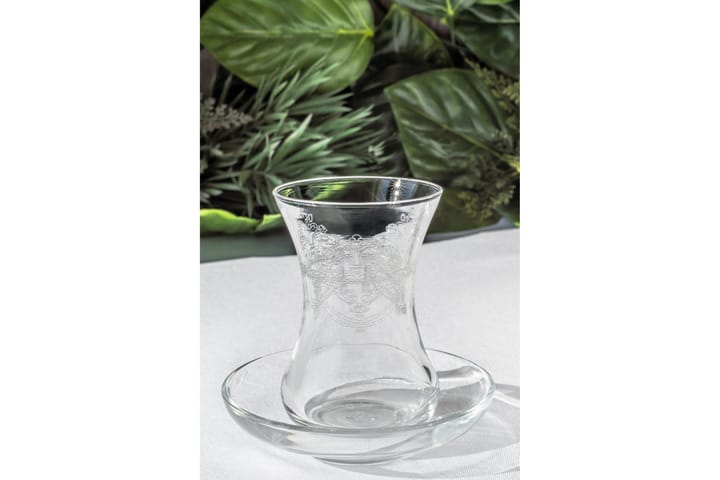 Teservis Noble Life Glas 12 Delar Glas - Vit - Servering & matlagning - Muggar & koppar - Tekopp & temugg