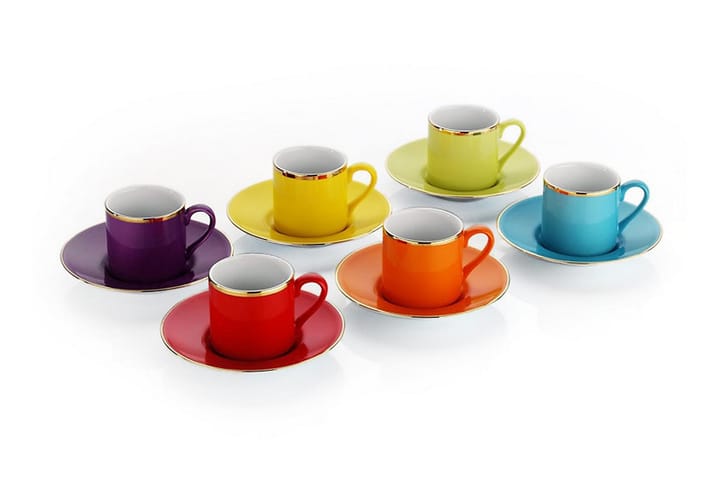 Kaffekoppset Kütahya 12 Delar - Porslin/Flerfärgad - Servering & matlagning - Muggar & koppar - Kaffekopp & kaffemugg