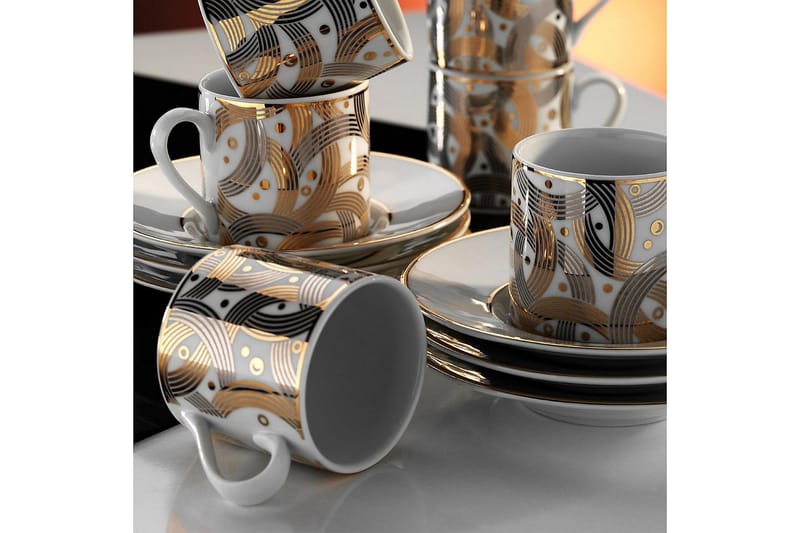 Kaffekoppset Kütahya 12 Delar - Porslin/Vit - Servering & matlagning - Muggar & koppar - Kaffekopp & kaffemugg