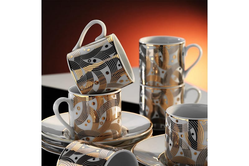 Kaffekoppset Kütahya 12 Delar - Porslin/Vit - Servering & matlagning - Porslin