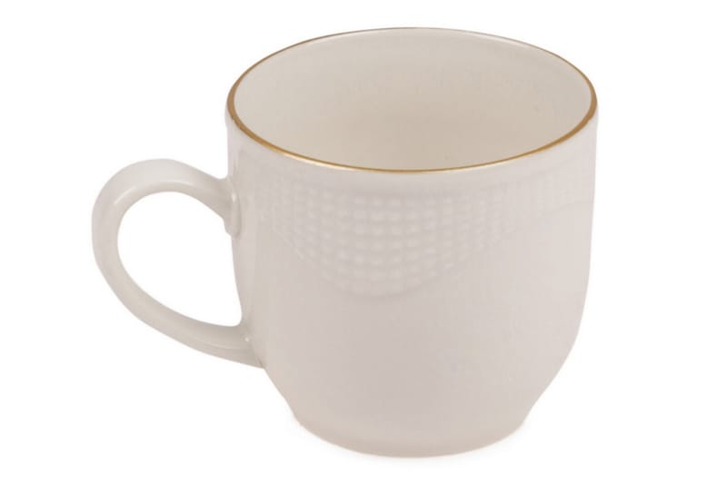 Kaffeservis Kütahya 12 Delar Porslin - Creme|Guld - Servering & matlagning - Porslin