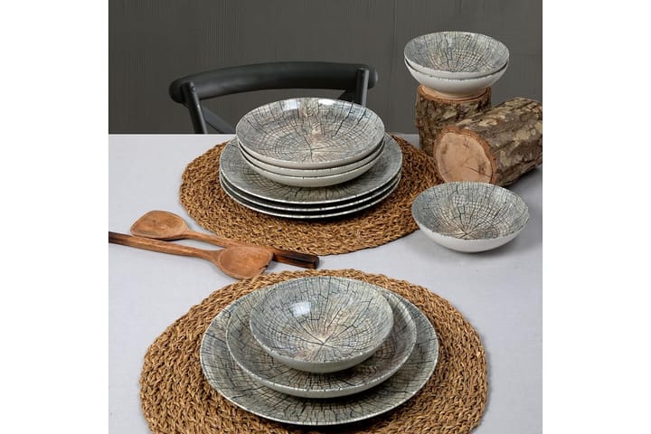 Tallriksset Subatan 18 Delar - Porslin/Vit - Servering & matlagning - Tallrikar & skålar
