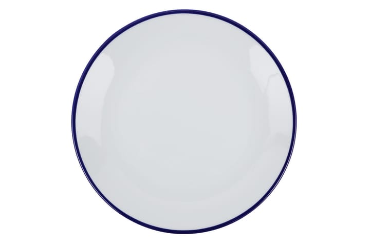 Middagsservis Kütahya 24 Delar Porslin - Vit/Mörkblå - Servering & matlagning - Tallrik & skål