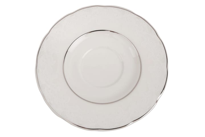 Teservis Kütahya 12 Delar Porslin - Vit|Silver - Servering & matlagning - Tallrik & skål