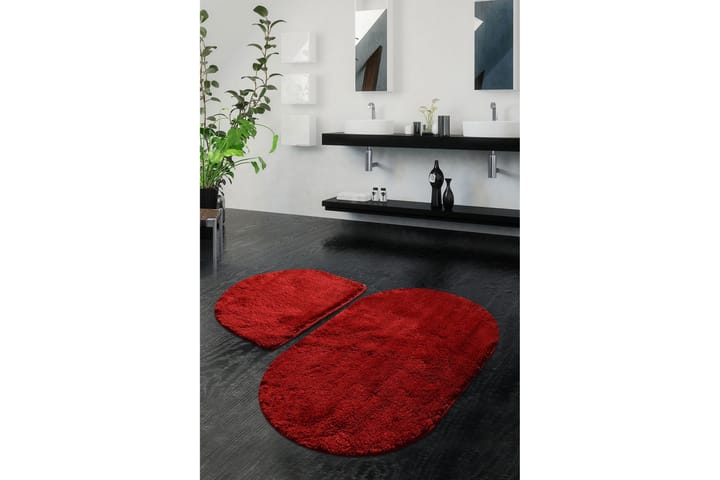 Badmatta Chilai Home by Alessia Set om 2 - Röd - Textil & mattor - Badrumstextil