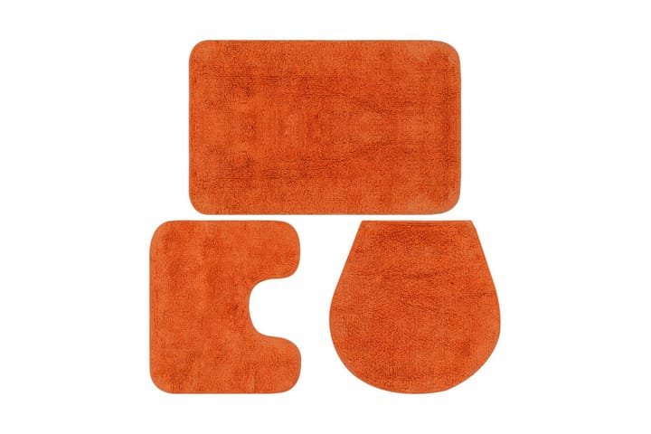 Badrumsmattor 3 st tyg orange - Orange - Textil & mattor - Matta - Badrumsmatta