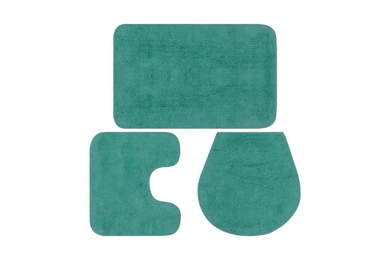 Badrumsmattor 3 st tyg turkos - Blå/Grön - Textil & mattor - Badrumstextil