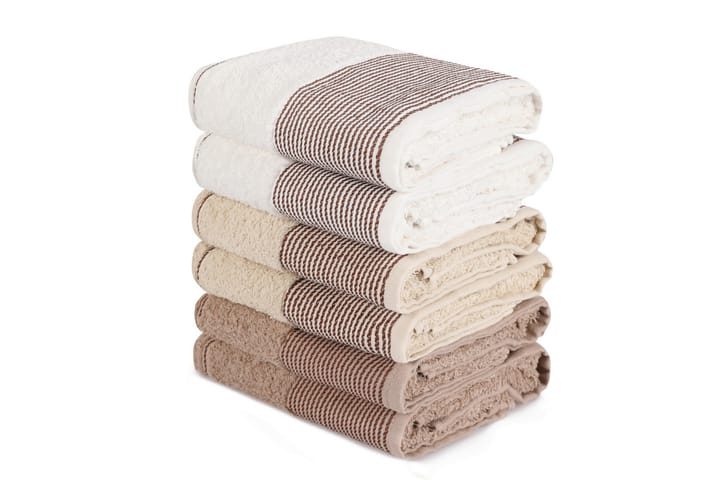 Handduk Hedon 6-pack - Brun/Grå/Vit - Textil & mattor - Badrumstextil