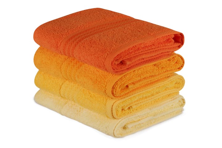 Handduk Hobby 50x90 cm 4-pack - Gul/Orange - Textil & mattor - Badrumstextil