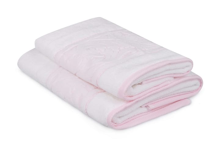 Handduk Hobby Set om 2 - Vit|Rosa - Textil & mattor - Badrumstextil