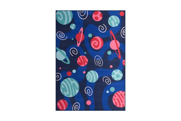 Matta flerfärgad 140x200 cm tyg - Blå/Röd - Textil & mattor - Barntextilier - Lekmatta & matta barnrum
