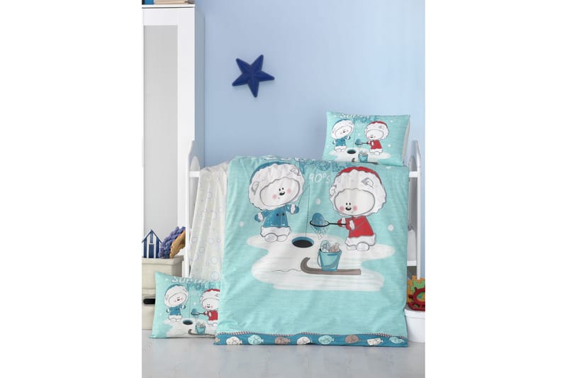 Bäddset Victoria Baby 4-dels Ranforce - Mint|Röd|Vit|Grå - Textil & mattor - Barntextilier - Sängkläder barn - Bäddset barn