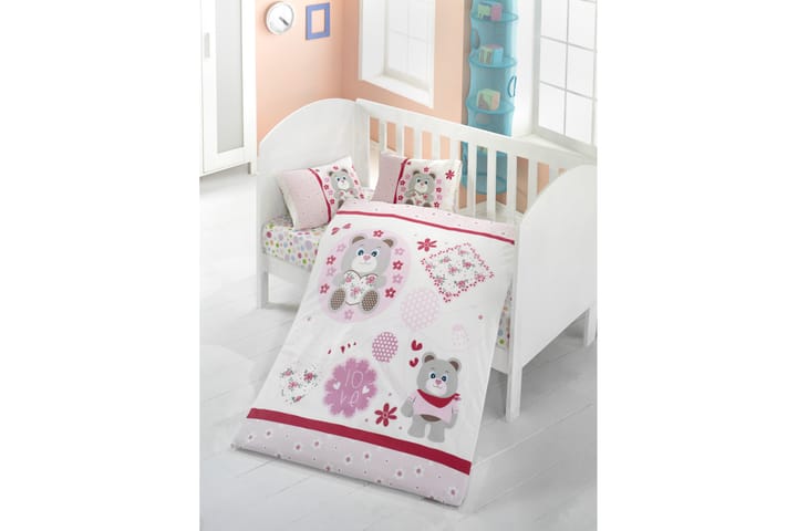 Bäddset Victoria Baby 4-dels Ranforce - Vit|Rosa|Multi - Textil & mattor - Barntextilier - Sängkläder barn - Bäddset barn
