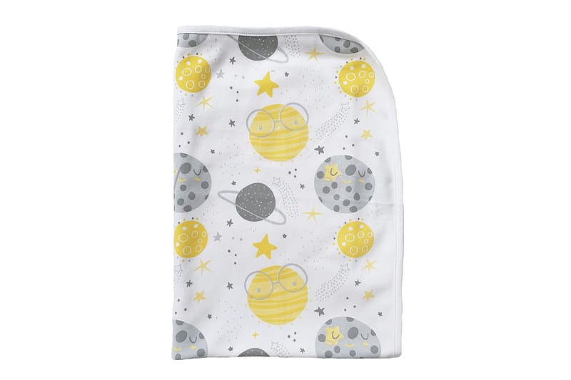 Babyfilt moon yellow eko - Gul - Textil & mattor - Barntextilier - Barnfilt & babyfilt