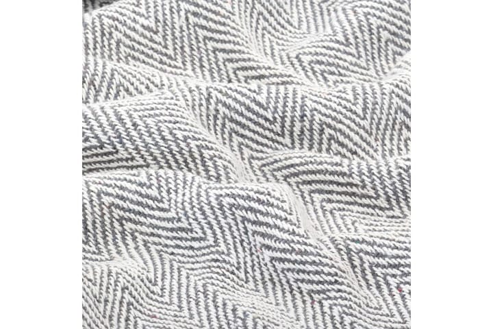 Filt bomull fiskbensmönster 125x150 cm grå - Grå - Textil & mattor - Filt & pläd
