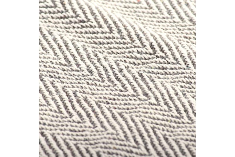 Filt bomull fiskbensmönster 220x250 cm grå - Grå - Textil & mattor - Filt & pläd
