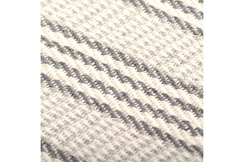 Filt bomull ränder 125x150 cm grå och vit - Grå - Textil & mattor - Filt & pläd