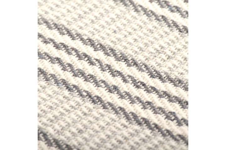 Filt bomull ränder 160x210 cm grå och vit - Grå/Vit - Textil & mattor - Filt & pläd
