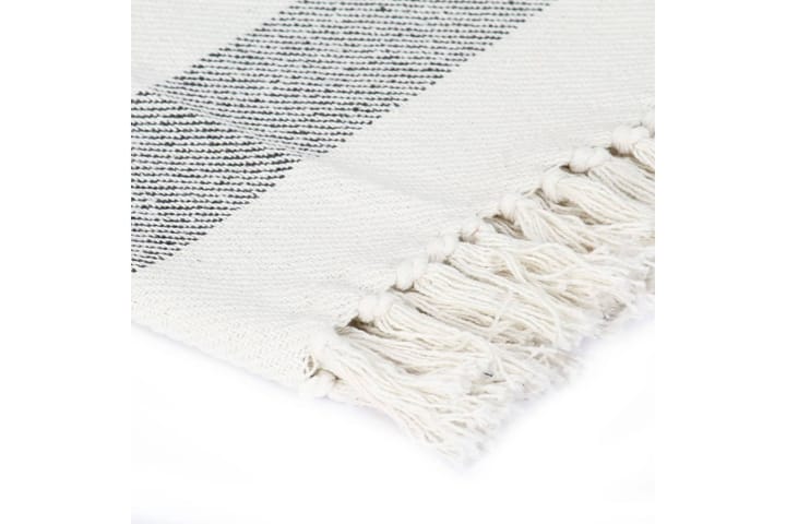 Filt bomull randig 160x210 cm antracit - Antracit/Vit - Textil & mattor - Filt & pläd