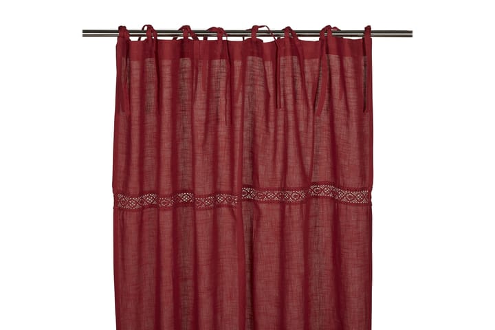 Knytgardin Sanna 2-pack 240 cm Röd - Fondaco - Textil & mattor - Gardiner - Gardinlängder - Hanklängd