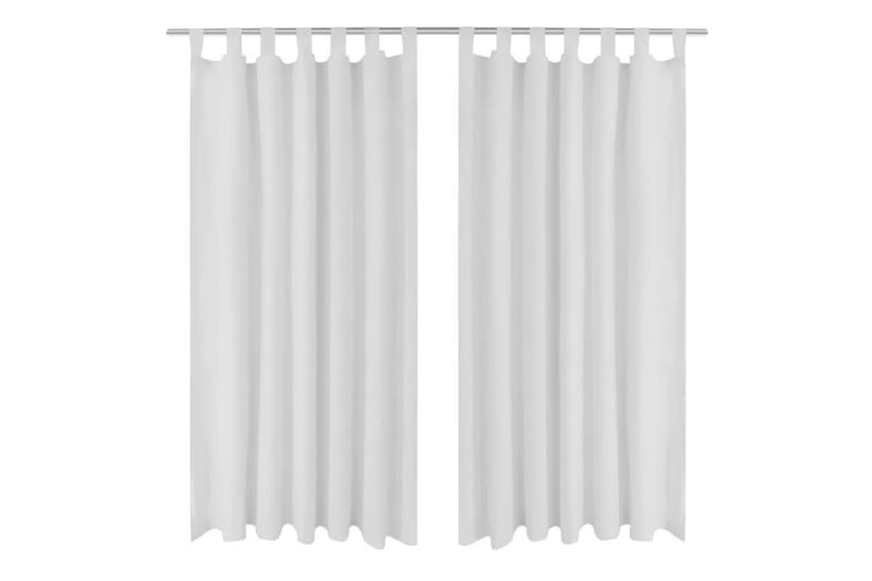 2-pack gardiner med öglor i vit microsatin 140x175 cm - Vit - Textil & mattor - Gardiner - Mörkläggningsgardiner