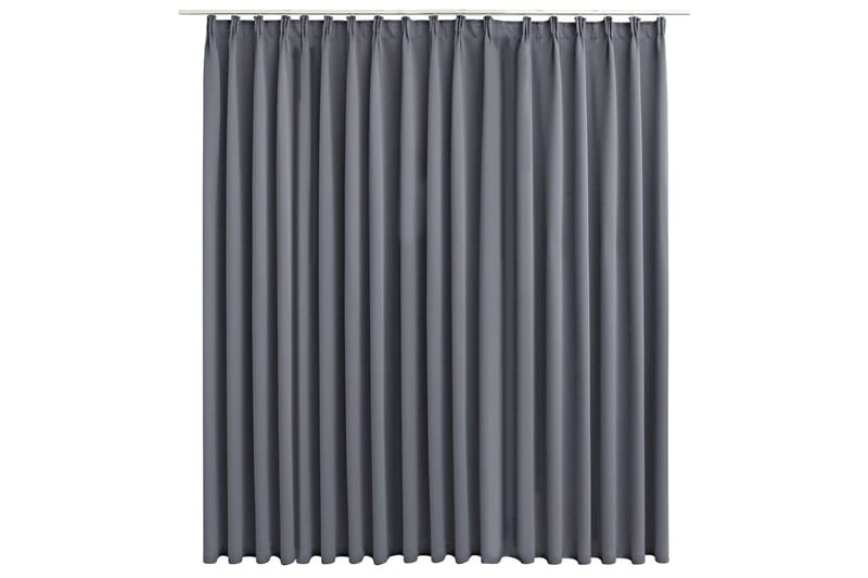 Mörkläggningsgardin med krokar grå 290x245 cm - Grå - Textil & mattor - Gardiner - Gardinlängder - Hanklängd