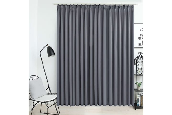 Mörkläggningsgardin med krokar grå 290x245 cm - Grå - Textil & mattor - Gardiner - Mörkläggningsgardiner