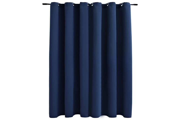 Mörkläggningsgardin med metallringar blå 290x245 cm - Blå - Textil & mattor - Gardiner - Mörkläggningsgardiner