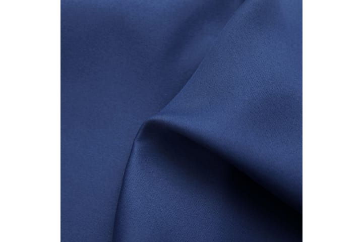 Mörkläggningsgardin med metallringar blå 290x245 cm - Blå - Textil & mattor - Gardiner - Mörkläggningsgardiner