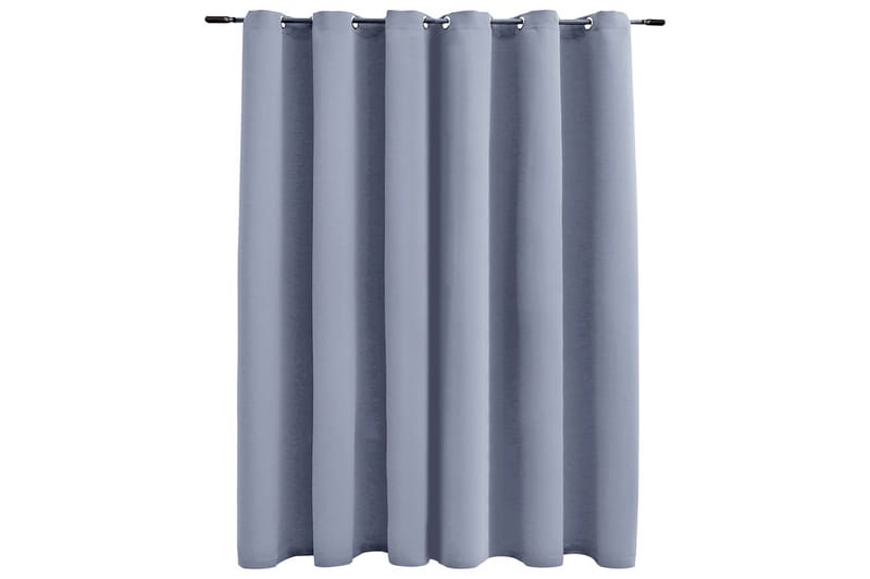 Mörkläggningsgardin med metallringar grå 290x245 cm - Grå - Textil & mattor - Gardiner - Mörkläggningsgardiner