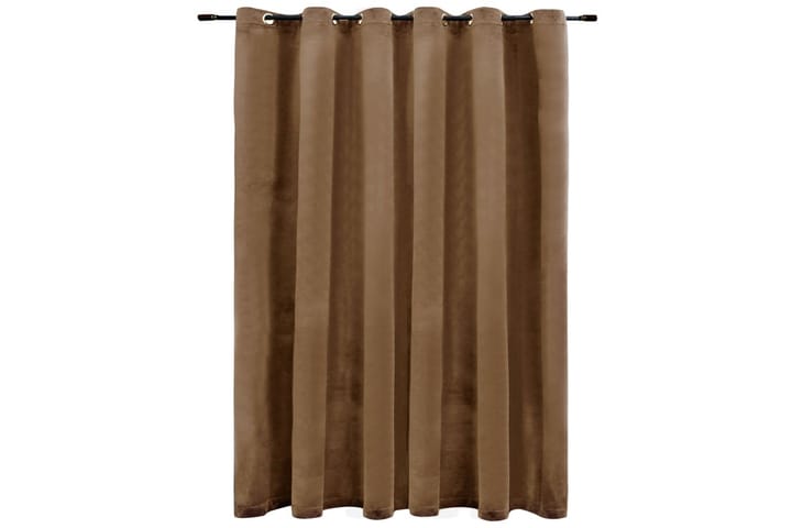 Mörkläggningsgardin med metallringar sammet beige 290x245 cm - Beige - Textil & mattor - Sängkläder - Sovkudde - Innerkudde & huvudkudde