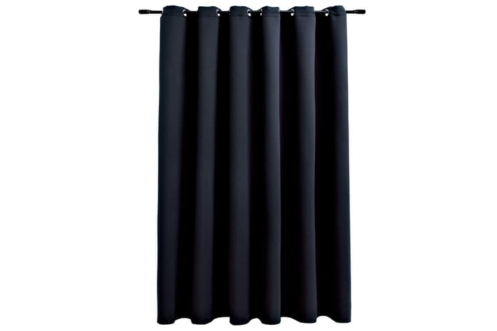 Mörkläggningsgardin med metallringar svart 290x245 cm - Svart - Textil & mattor - Gardiner - Mörkläggningsgardiner