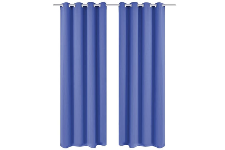 Mörkläggningsgardiner 2 st med öljetter 135x245 cm blå - Blå - Textil & mattor - Gardiner - Mörkläggningsgardiner