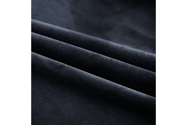 Mörkläggningsgardiner 2 st med krokar sammet svart 140x245 c - Svart - Textil & mattor - Gardiner - Mörkläggningsgardiner