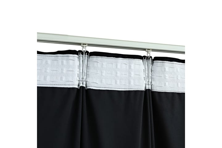Mörkläggningsgardiner 2 st med krokar sammet svart 140x245 c - Svart - Textil & mattor - Gardiner - Mörkläggningsgardiner