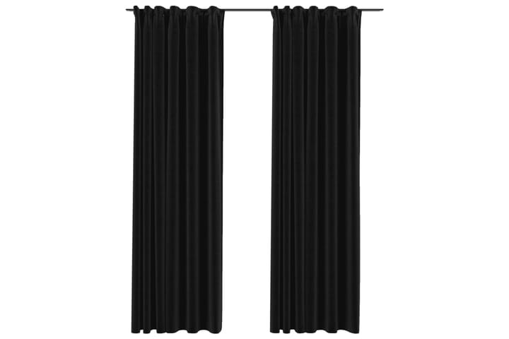 Mörkläggningsgardiner med krokar 2 st antracit 140x245 cm - Grå - Textil & mattor - Gardiner - Mörkläggningsgardiner