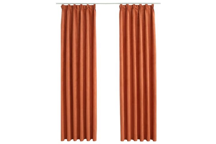 Mörkläggningsgardiner med krokar 2 st rost 140x245 cm - Orange - Textil & mattor - Gardiner - Mörkläggningsgardiner