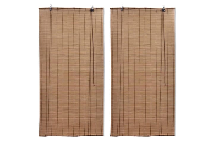 Rullgardin bambu 2 st 150x220 cm brun - Brun - Textil & mattor - Gardiner - Rullgardin
