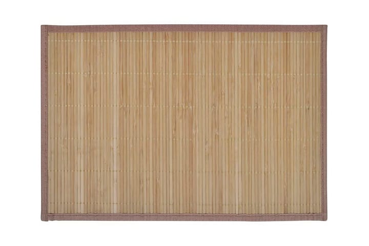6 Bordstabletter i bambu 30x45 cm brun