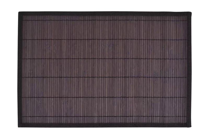 6 Bordstabletter i bambu 30x45 cm mörkbrun