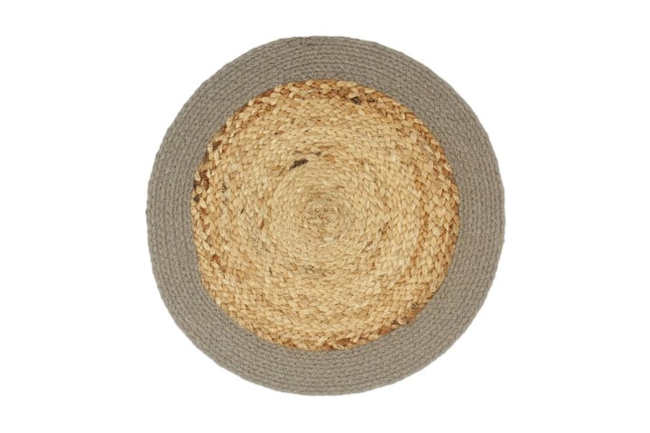 Bordstabletter 4 st naturlig och grå 38 cm jute och bomull - Grå - Textil & mattor - Kökstextil