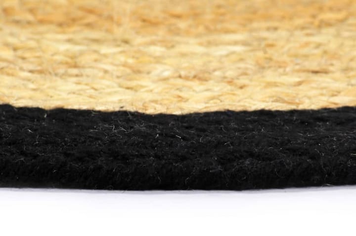 Bordstabletter 4 st naturlig och svart 38 cm jute och bomull - Svart - Textil & mattor - Kökstextil