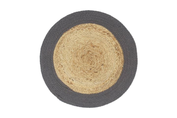 Bordstabletter 6 st naturlig och antracit 38 cm jute och bom - Grå - Textil & mattor - Kökstextil