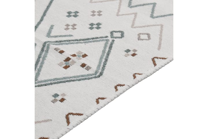 Matta beige och blå 120x180 cm bomull - Beige - Textil & mattor - Matta - Modern matta - Bomullsmatta