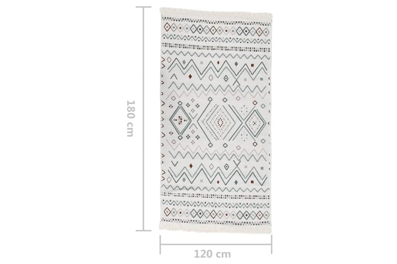 Matta beige och blå 120x180 cm bomull - Beige - Textil & mattor - Matta - Modern matta - Bomullsmatta