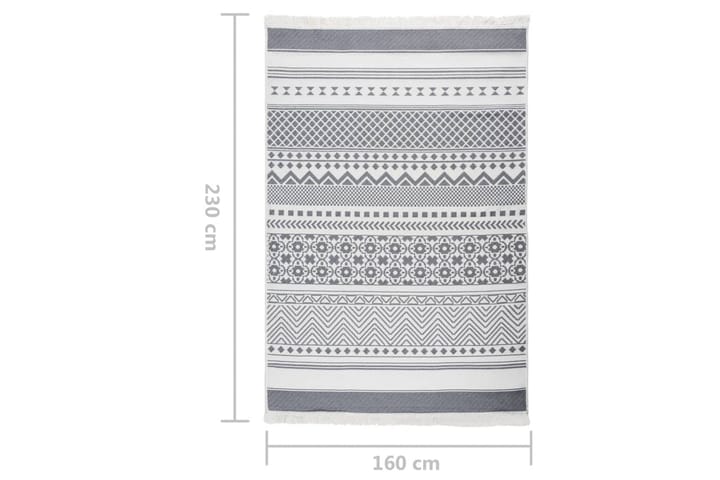 Matta grå och vit 160x230 cm bomull - Grå - Textil & mattor - Matta - Modern matta - Bomullsmatta